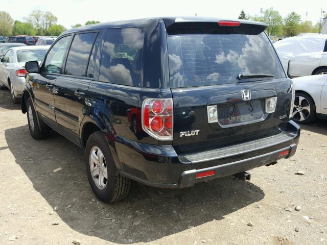 2HKYF18146H541679 - 2006 HONDA PILOT LX BLACK photo 3