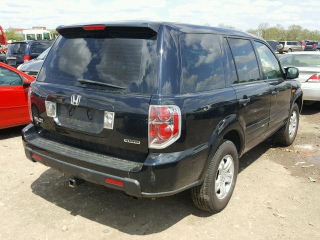 2HKYF18146H541679 - 2006 HONDA PILOT LX BLACK photo 4