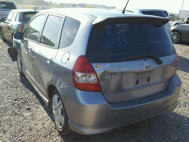 JHMGD38697S065570 - 2007 HONDA FIT S SILVER photo 3