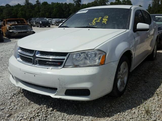 1C3CDZCB6CN221102 - 2012 DODGE AVENGER SX WHITE photo 2