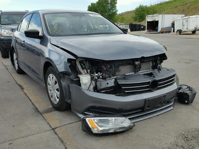 3VW2K7AJ7FM313049 - 2015 VOLKSWAGEN JETTA BASE GRAY photo 1