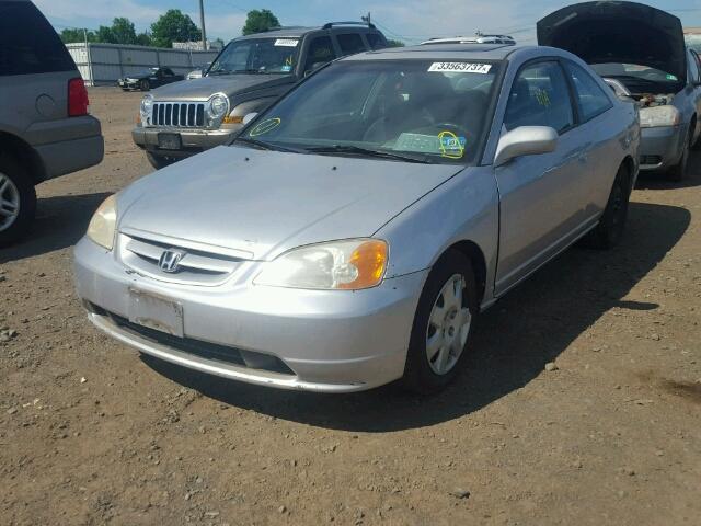 1HGEM21072L001671 - 2002 HONDA CIVIC EX SILVER photo 2