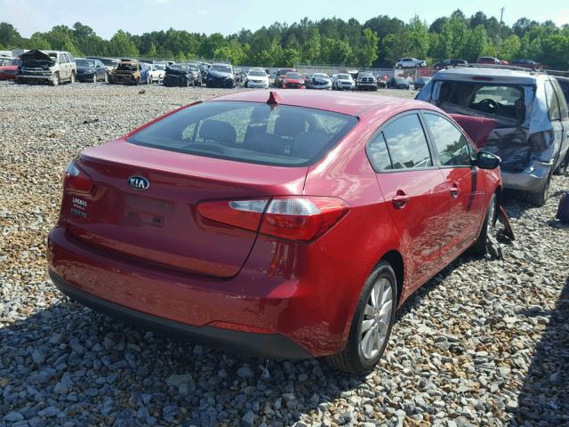 KNAFX4A6XF5255702 - 2015 KIA FORTE LX RED photo 4