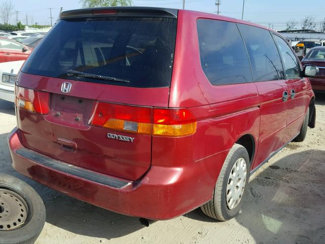 2HKRL18502H536585 - 2002 HONDA ODYSSEY LX BURGUNDY photo 4