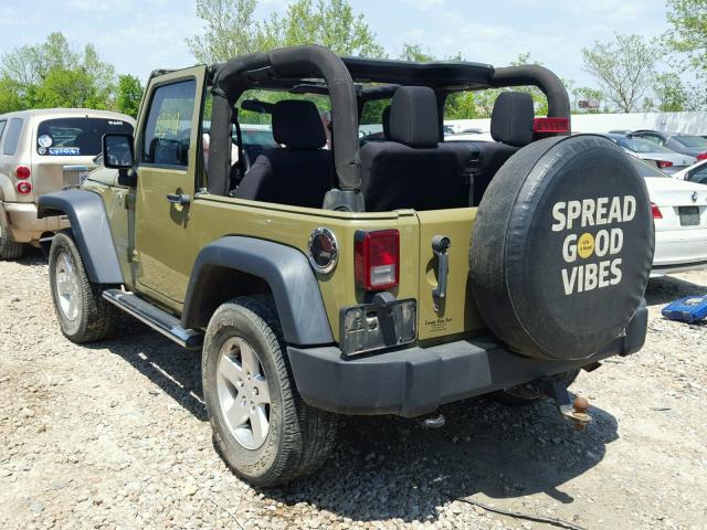 1C4AJWAG6DL557600 - 2013 JEEP WRANGLER S GREEN photo 3