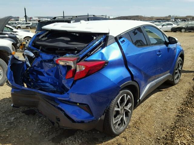 NMTKHMBX2JR060717 - 2018 TOYOTA C-HR XLE BLUE photo 4