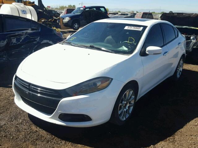 1C3CDFCH9DD199509 - 2013 DODGE DART LIMIT WHITE photo 2