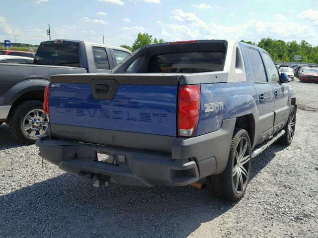 3GNEC13T73G167908 - 2003 CHEVROLET AVALANCHE BLUE photo 4