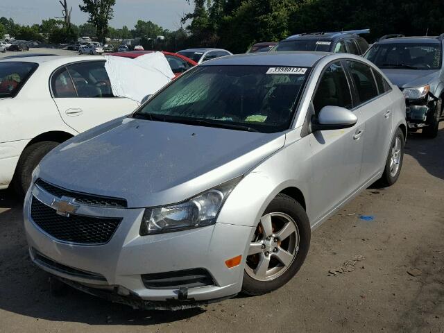 1G1PF5SC6C7223763 - 2012 CHEVROLET CRUZE LT SILVER photo 2