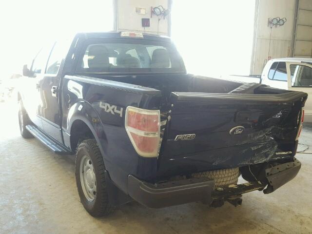 1FTFW1EF6BKE10692 - 2011 FORD F150 BLUE photo 3