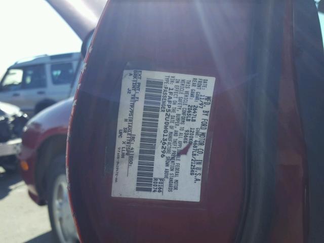 1FAFP52U0WG136296 - 1998 FORD TAURUS LX RED photo 10