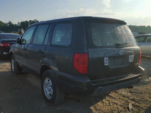 2HKYF18143H568585 - 2003 HONDA PILOT LX GRAY photo 3