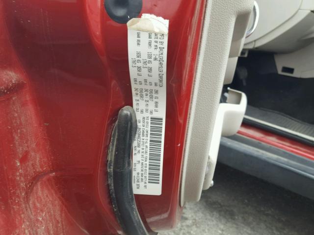 1J8HG58NX6C253080 - 2006 JEEP COMMANDER წითელი ფოტო 10