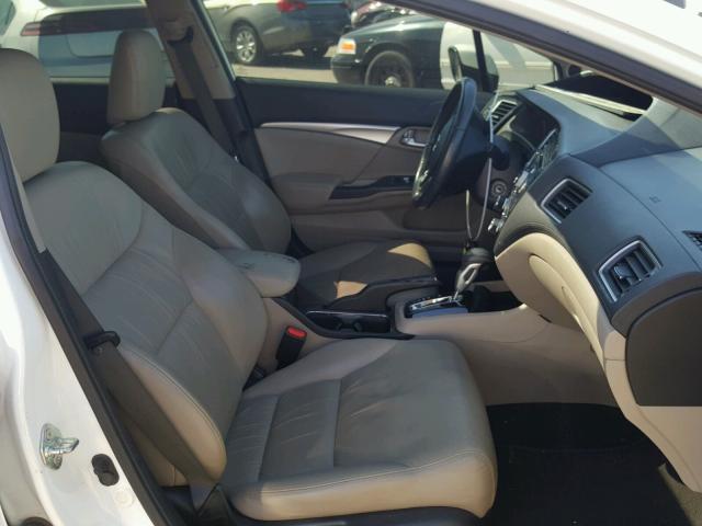 19XFB2F99DE213760 - 2013 HONDA CIVIC EXL WHITE photo 5