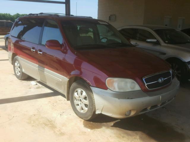 KNDUP132356731588 - 2005 KIA SEDONA EX MAROON photo 1