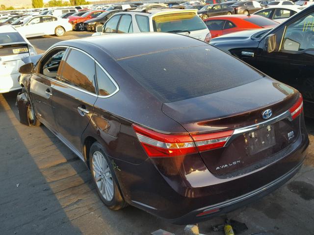 4T1BD1EB0DU012396 - 2013 TOYOTA AVALON HYB BURGUNDY photo 3