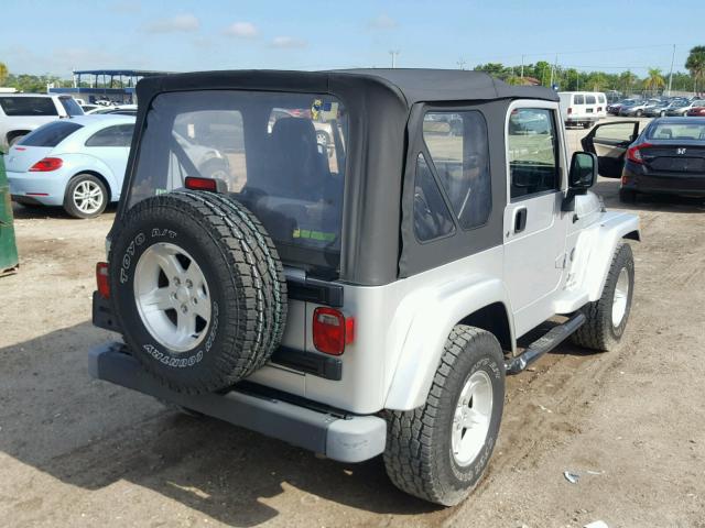 1J4FA39S85P388312 - 2005 JEEP WRANGLER X SILVER photo 4