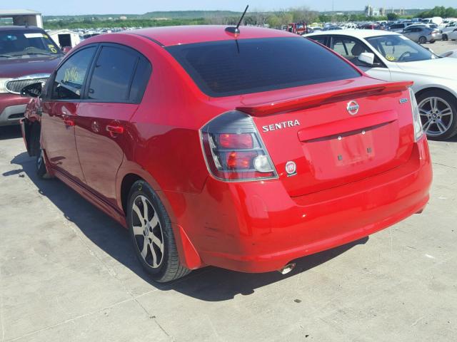 3N1AB6AP5CL666827 - 2012 NISSAN SENTRA 2.0 RED photo 3