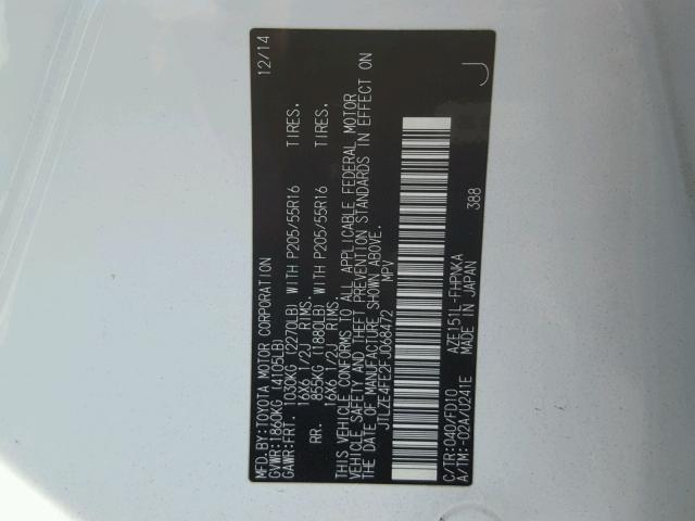 JTLZE4FE2FJ068472 - 2015 TOYOTA SCION XB თეთრი ფოტო 10