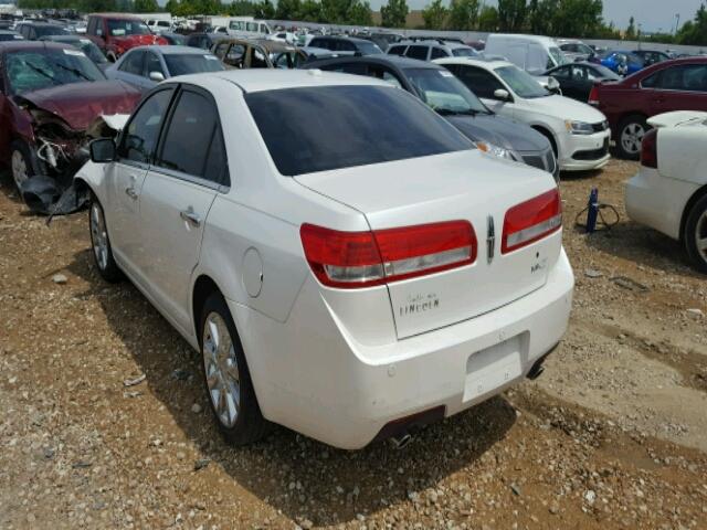 3LNHL2GC6AR606762 - 2010 LINCOLN MKZ WHITE photo 3