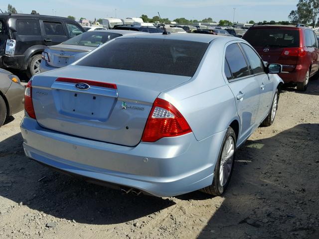 3FADP0L34BR299939 - 2011 FORD FUSION HYB BLUE photo 4