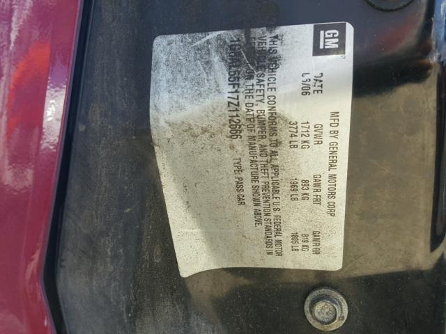 1G8AL55F17Z112666 - 2007 SATURN ION LEVEL RED photo 10