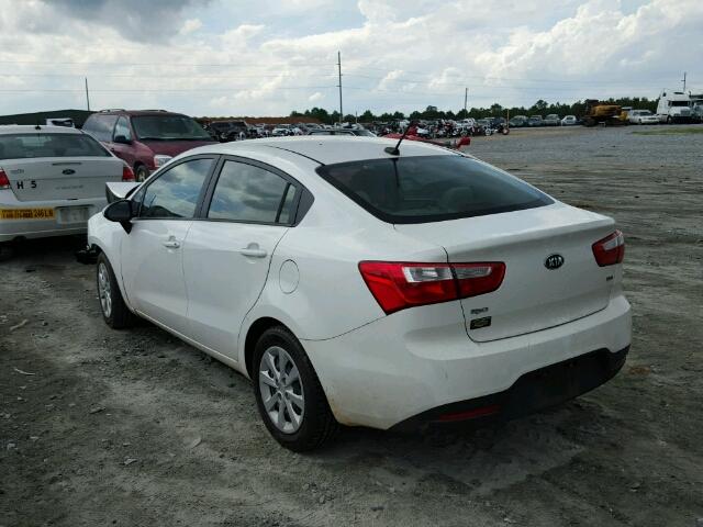 KNADM4A31E6391005 - 2014 KIA RIO LX WHITE photo 3