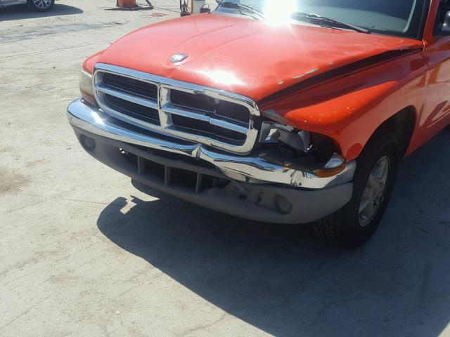 1B7FL26X4VS132143 - 1997 DODGE DAKOTA ORANGE photo 9