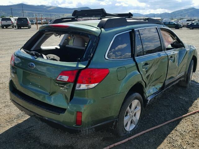 4S4BRBCC5D3257543 - 2013 SUBARU OUTBACK GREEN photo 4