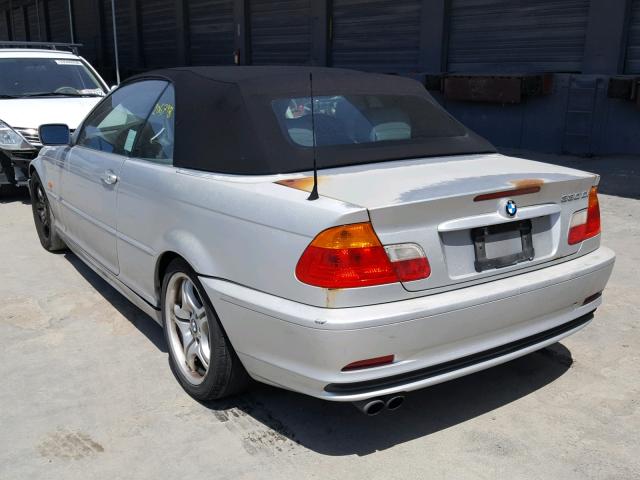 WBABS53411JU88110 - 2001 BMW 330 CI GRAY photo 3