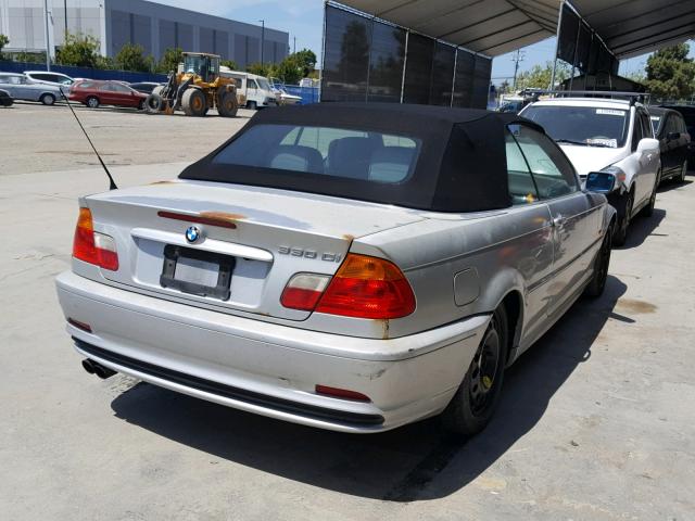 WBABS53411JU88110 - 2001 BMW 330 CI GRAY photo 4