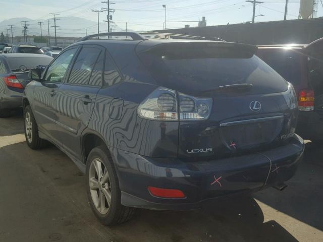 JTJHW31U672009883 - 2007 LEXUS RX 400H BLUE photo 3