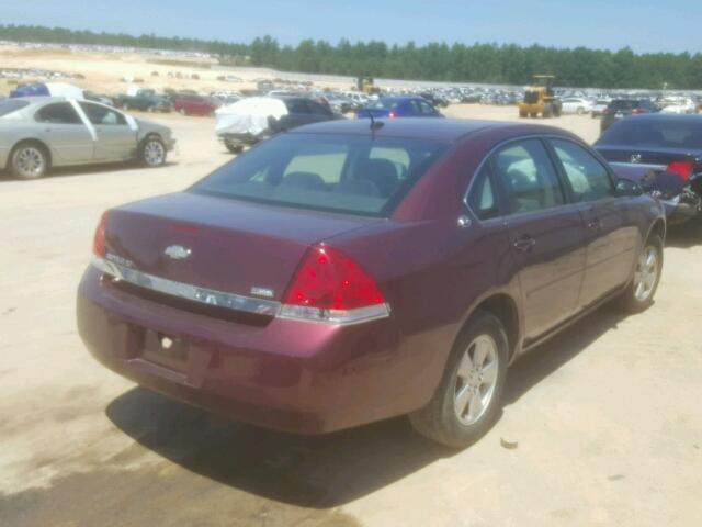 2G1WT58K879224517 - 2007 CHEVROLET IMPALA LT BURGUNDY photo 4