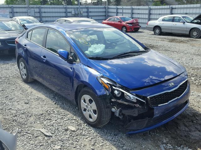 3KPFK4A7XHE018080 - 2017 KIA FORTE LX BLUE photo 1