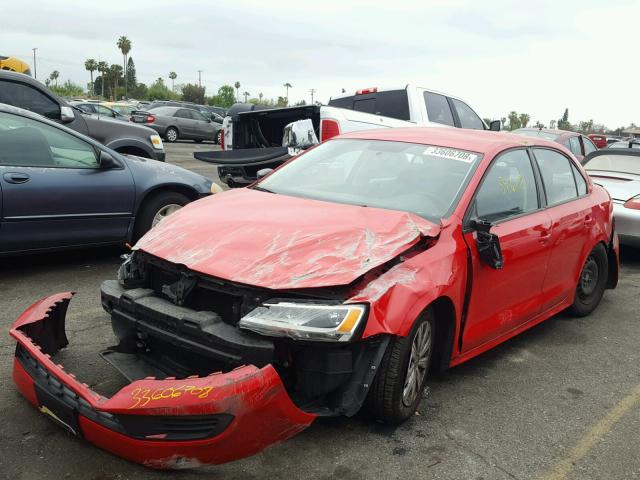 3VW2K7AJ3EM228143 - 2014 VOLKSWAGEN JETTA BASE Կարմիր լուսանկար 2