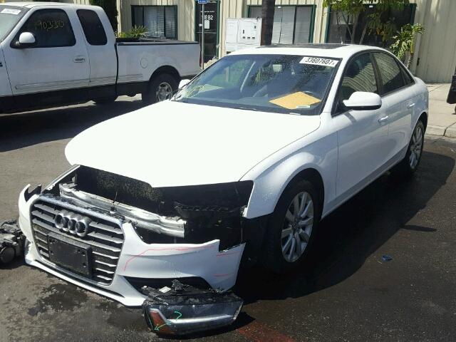 WAUAFAFL7EN017959 - 2014 AUDI A4 WHITE photo 2