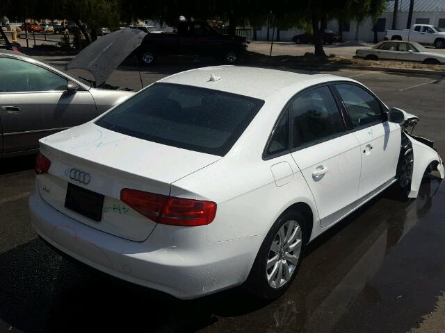 WAUAFAFL7EN017959 - 2014 AUDI A4 WHITE photo 4