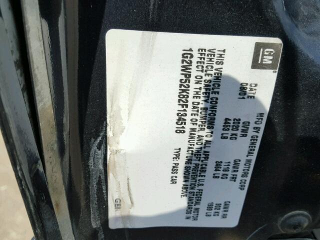 1G2WP52K82F134518 - 2002 PONTIAC GRAND PRIX BLUE photo 10