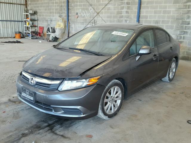 2HGFB2F92CH516688 - 2012 HONDA CIVIC EXL GRAY photo 2