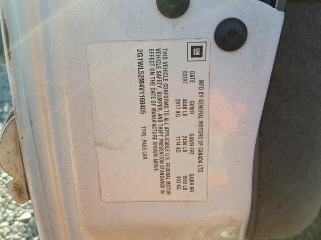2G1WL52M4V1168405 - 1997 CHEVROLET LUMINA BAS 白色 照片 10
