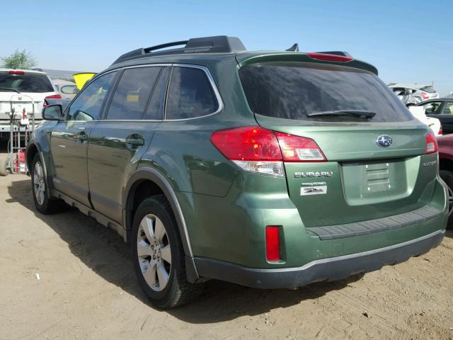 4S4BRCJC7C3211672 - 2012 SUBARU OUTBACK 2. GREEN photo 3