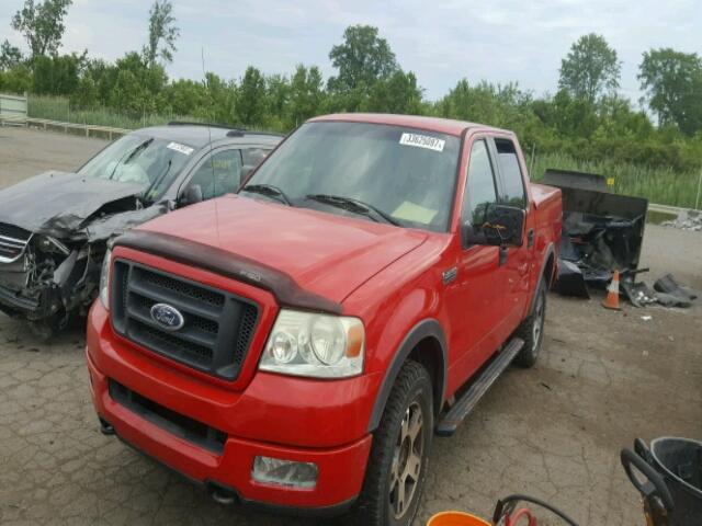 1FTPW14564KB90146 - 2004 FORD F150 RED photo 2