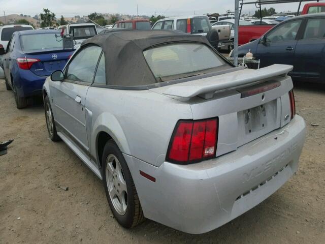 1FAFP44442F163461 - 2002 FORD MUSTANG SILVER photo 3