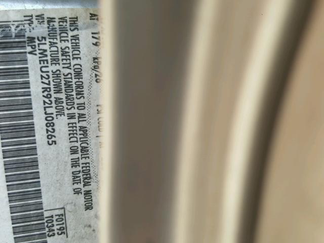 5LMEU27R92LJ08265 - 2002 LINCOLN NAVIGATOR BEIGE photo 10