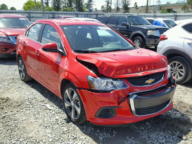 1G1JF5SB2J4107052 - 2018 CHEVROLET SONIC PREM RED photo 1