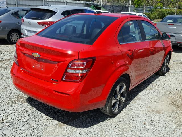 1G1JF5SB2J4107052 - 2018 CHEVROLET SONIC PREM RED photo 4