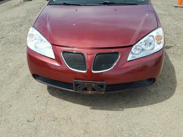 1G2ZF57B484118118 - 2008 PONTIAC G6 VALUE L MAROON photo 9