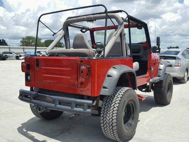 2BCCV81K0JB516213 - 1988 JEEP WRANGLER S RED photo 4