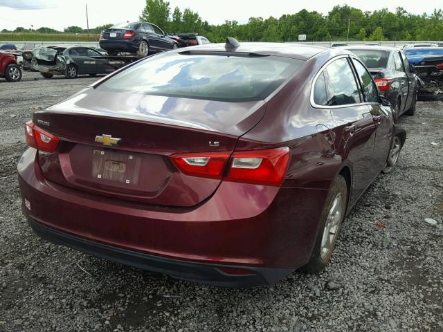 1G1ZB5ST7GF274723 - 2016 CHEVROLET MALIBU LS MAROON photo 4