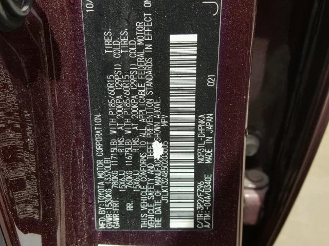 JTLKT324850203005 - 2005 TOYOTA SCION XB MAROON photo 10